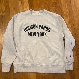 Hundson yards gray crew neck sweatshirt, champion brand